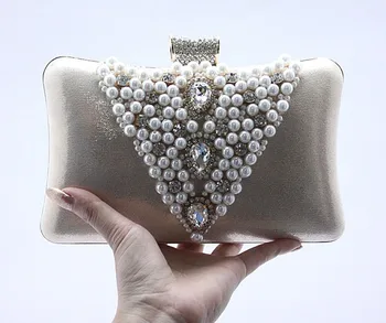 

2016 Promotion Solid Solid Bag Day Clutches Bag Mini(<20cm) Hasp Day Clutches Hot Selling Style for Pearl with Diamond Evening