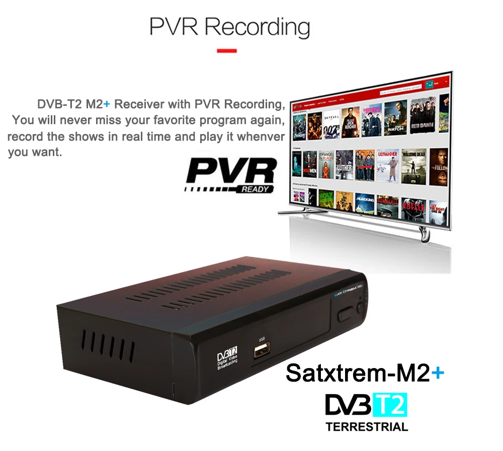 Satxtrem M2 Plus DVB T2 Tdt ТВ приставка для цифрового DVB T2 ТВ приставка тюнер vga с Wifi MT7601 приемник Поддержка Dolby AC3