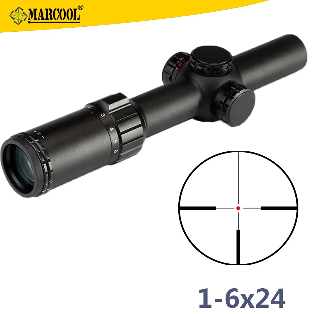

Free Shipping DHL And EMS Marcool 1-6x24 Air Soft Military Optical Guns Hunting Pellet Telescopic Scope For Rifle