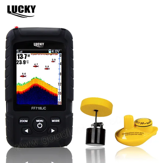 Cheap Lucky FF718LiC Real Waterproof Fish Finder Monitor 2-in-1 Wireless Sonar 328ft /100m depth Fishfinder Sonar Transducer #B0