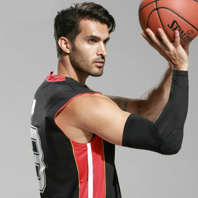 2 Pieces/Pair Men Breathable Sports Honeycomb Long Elbow Support Brace Pad Protector Sport Basketball Arm Sleeve Sports Warmers