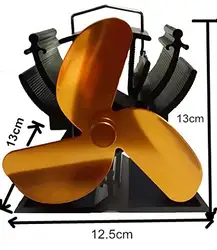 Высота 12,5 см мини тепла плита надкаминный вентилятор для небольшого пространства на дерево/горелка бревна/камин-печь-Эко (золото)