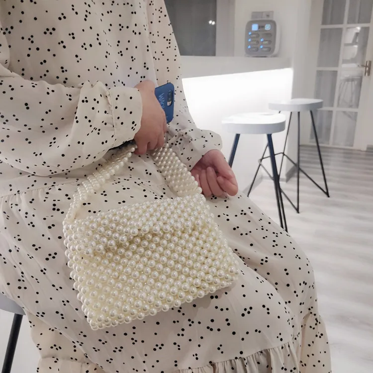 

Luxury Handmade Women's Pearl Bag Beaded Handbag Designer Shoulder Bags Wedding Dinner Clutch Purses Handbags Bolso femenino