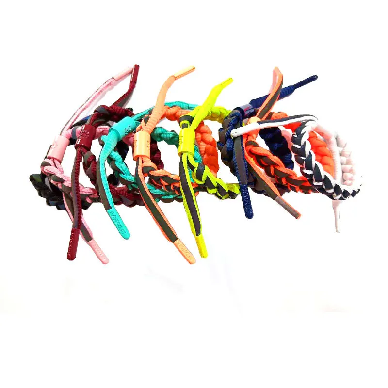 

RAS Lion Bracelet Fluorescent Holographic Bracelet Knitting Night Scene Reflective Colorful Rast Shoelace Adjustablle Bracelet