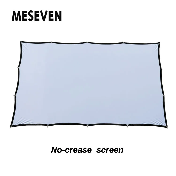 

MESEVEN Projector Screen Thicken Anti-Crease Foldable 100 inch 16:9 Black Backing Portable Projection Screen for Home Outdoor
