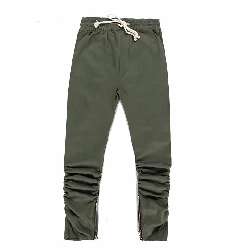 Lingfeier фирменный стиль боковой молнии мужская slim fit повседневная мужская hip hop jogger байкер брюки swag тренировочные брюки узкие брюки