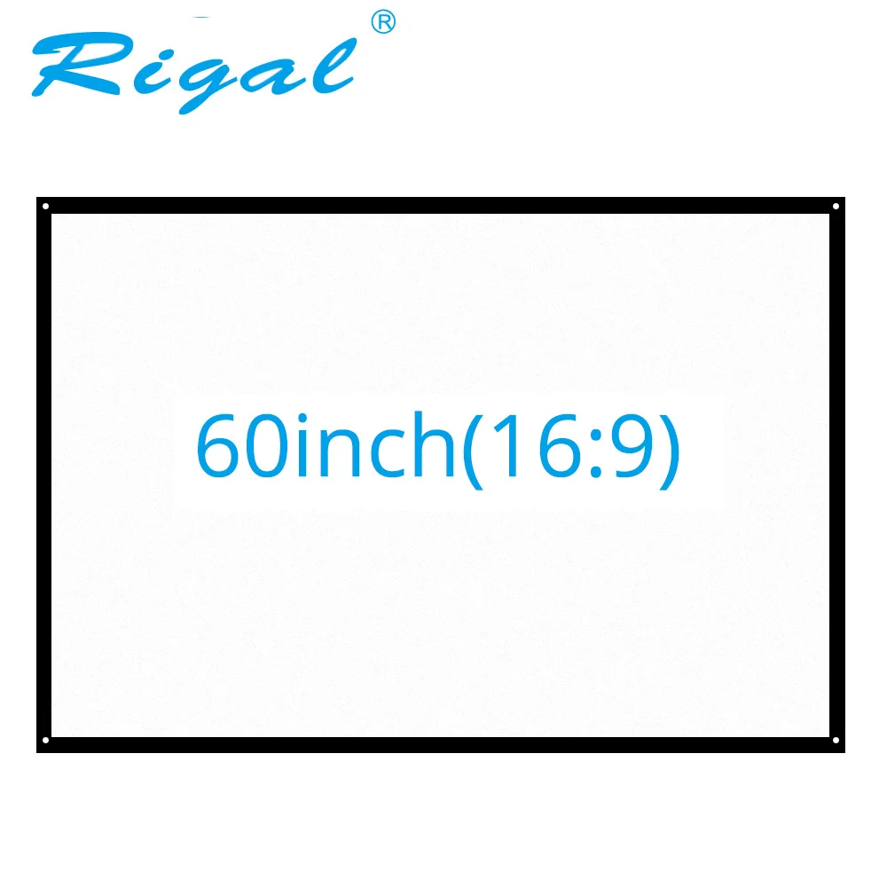 

Rigal 60 inch 16:9 Portable Projector Screen Plastic Projection Screen Matte White for Wall Mounted Home Theater Bar Travel