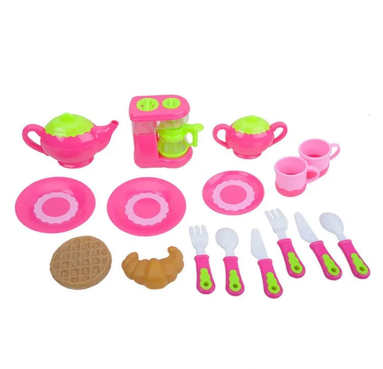 17PCS Girl Pink Tea Set B Miniature Kitchen Toy Utensil Play House Toy