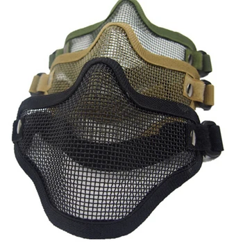 

2020 New Half Lower Face Metal Steel Net Mesh Hunting Tactical Protective Airsoft Mask for Military Paintball Hunting Airsoft