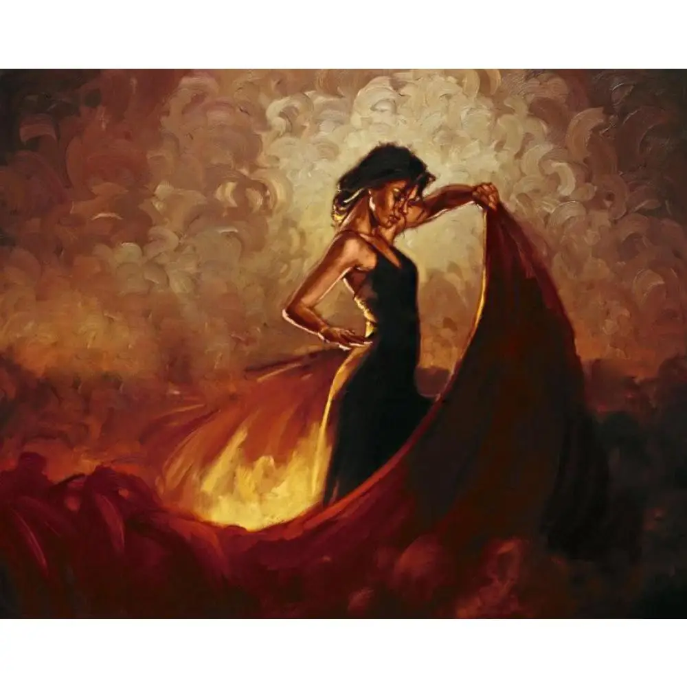 Figure oil paintings flamenco dancer Sevilla handmade canvas art for ...