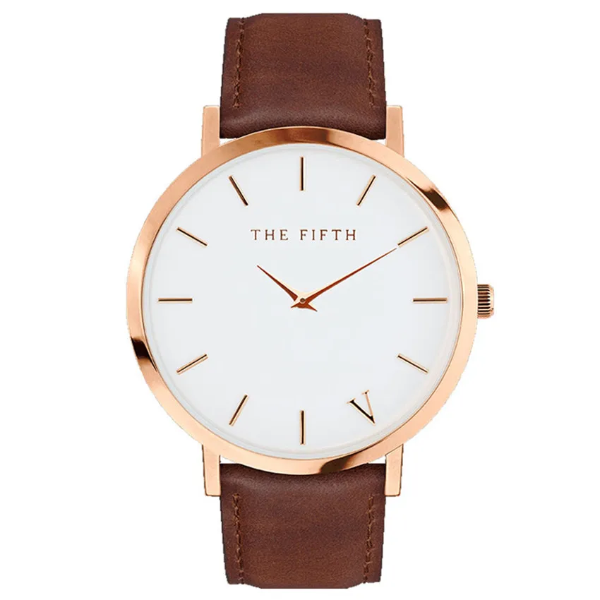 

2018 THE FIFTH Minimalist design Casual Luxury Brand Leather Quartz Women Watch Gift Watches dropship Luxury Brand Women Watches