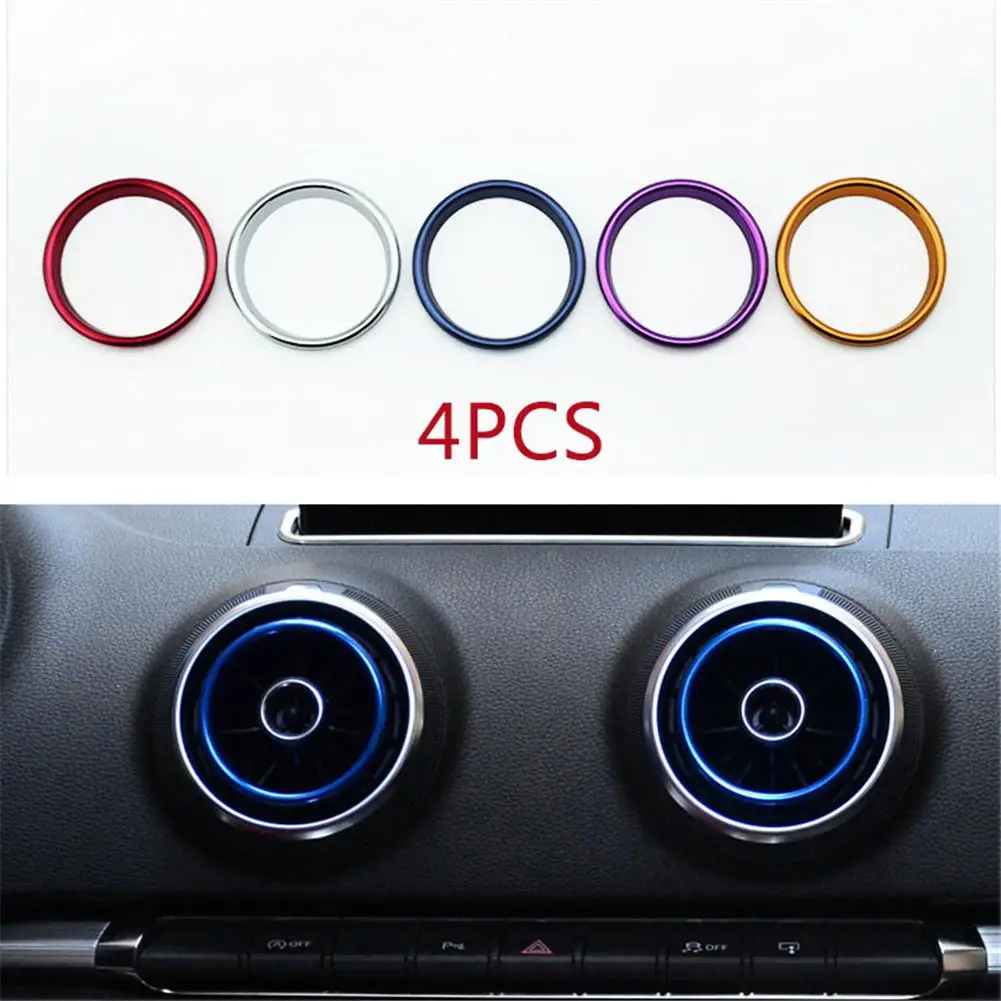 Aire acondicionado de salida de aire anillos brillantes coche decorativo anillos Interior decoración brillante tira accesorios para Audi A3 Aire acondicionado de salida de aire anillos brillantes coche decorativo anillos Interior decoración brillante tira accesorios para Audi A3