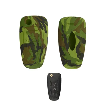 

New 3 Buttons Silicone Car Key Case Cover for Ford Mondeo Focus Fiesta Kuga C-Max S-Max MK3 Replacement Auto Key Protector
