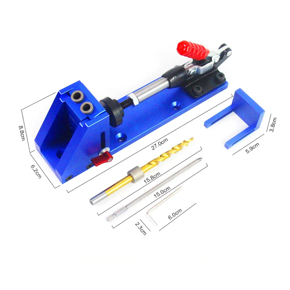 Woodworking Drilling Locator Guide Wood Dowel Hole Drilling Guide Jig Drill Bit Kit XK-2 Woodworking Carpentry Positioner Tool
