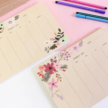 

1pcs deals! Korean Notepad Flower and Alice Weekly Desktop Weekly Schedule This Schedule can be torn off