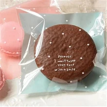 100 pçs/lote saco de biscoito saco de presente de festa de casamento de natal auto adesivo plástico skyblue verde rosa biscoito embalagem saco