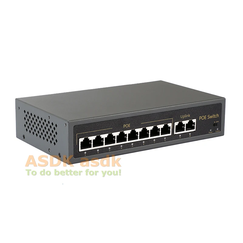 8 + 2 портовый 10/100 м IEEE802.3af POE коммутатор 120 Вт 48 в выключатель питания через Ethernet для