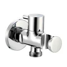 Ванная комната латунный двойной угол клапан кран водопроводная Ловушка с душевой головкой держатель биде ванна душ санитарные аксессуары