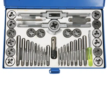 

40PC SAE METRIC Tap & Die Set Bolt Screw Extractor/Puller Removal Kit w/Case