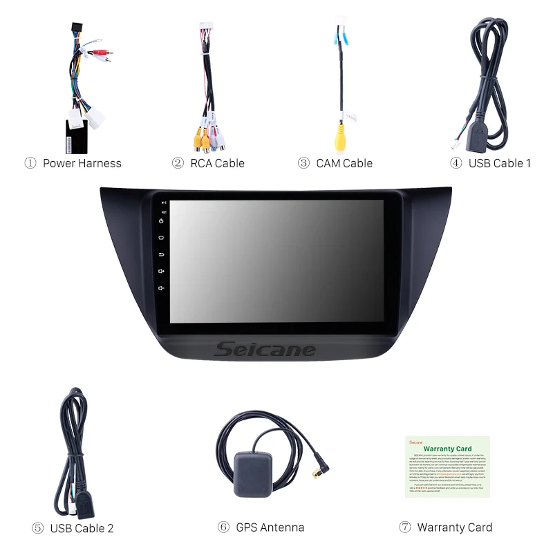 Clearance Seicane 2din Android 8.1 Car GPS Multimedia for Mitsubishi lancer ix 2006-2008 2009 2010 9" Radio Navigation Player WIFI SWC 2
