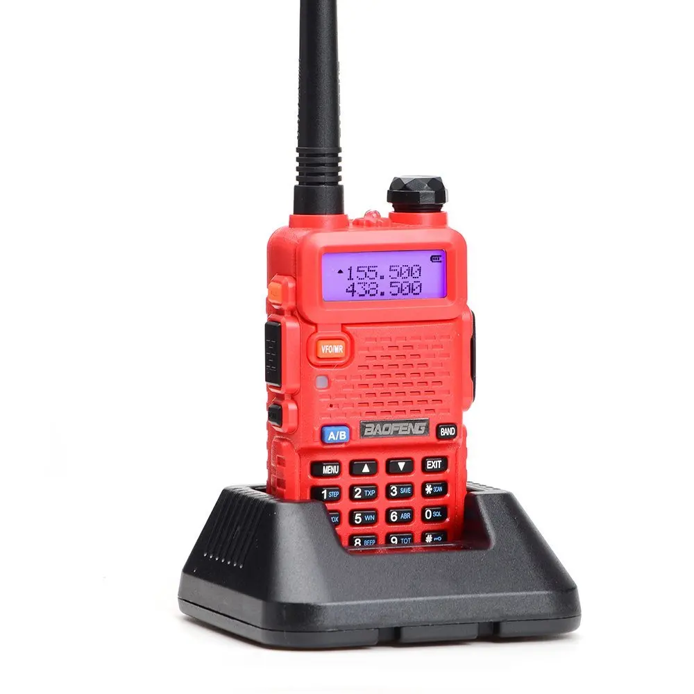 4 шт. BAOFENG UV-5R рация двухстороннее радио FM приемопередатчик двухдиапазонный DTMF кодированный VOX Сигнализация светодиодный фонарик ключ замок - Цвет: Red