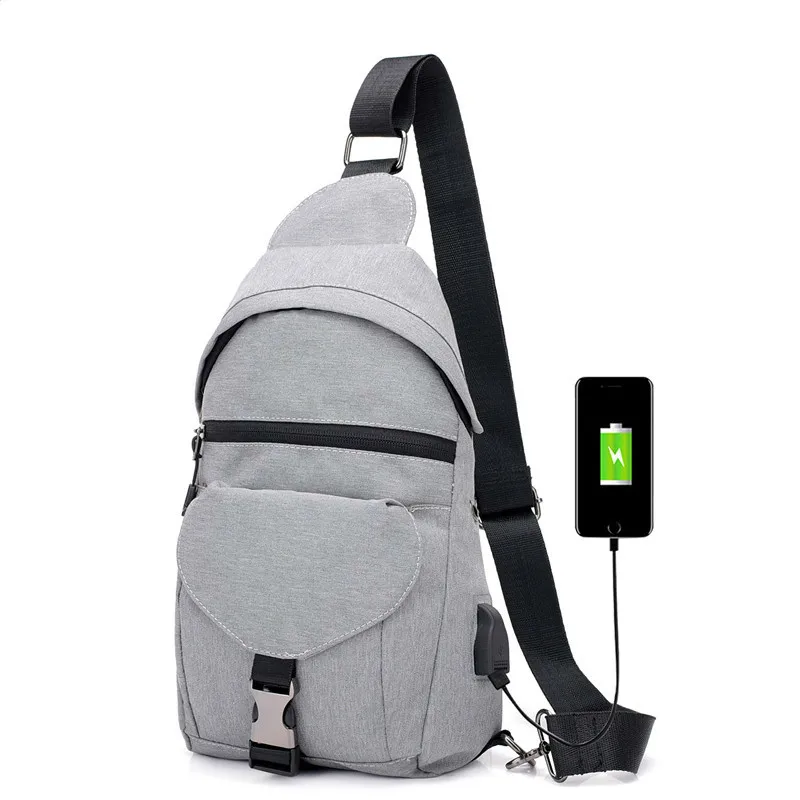 

Men Anti-theft Chest Beach Bag USB Charge Men Messenger Casual Sling Shoulder Bags Travel Crossbody DayPack Small Male Bolsa