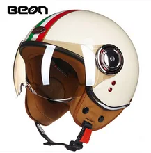 ECE Classic flag BEON B-110B motocross half face Helmet, motorcycle MOTO electric bicycle safety headpiece