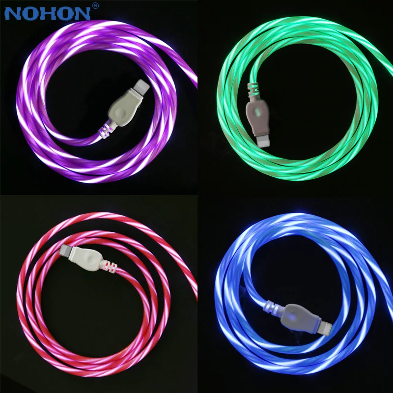 

LED Data USB Charger Cable For iPhone 6 S 6S 7 8 Plus X XR XS Max 5 5S 5C SE iPad air Cell Phone Long 1M Fast Charging Wire Cord