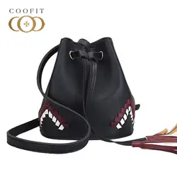 Coofit Национальный Стиль шнурок ведро сумки Женская мода плетением универсальные кисточкой сумка через плечо сумка для леди