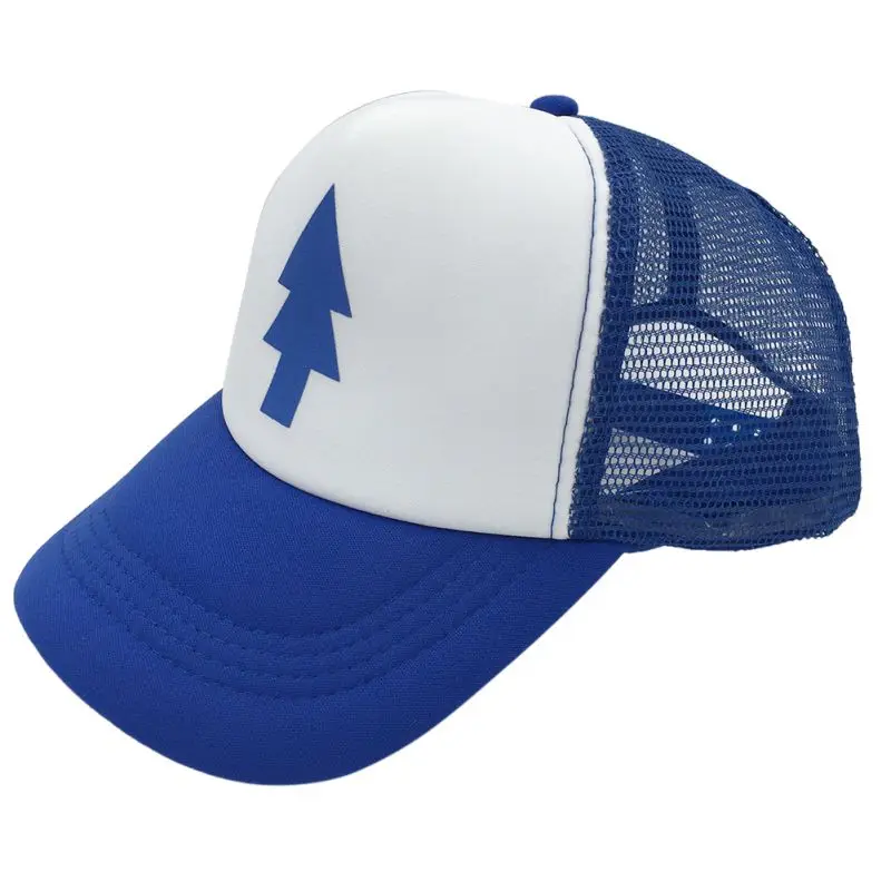 Unisex Women Men Baseball hat Curved Bill BLUE PINE TREE Dipper Gravity Falls Cartoon Mesh Golf Cap