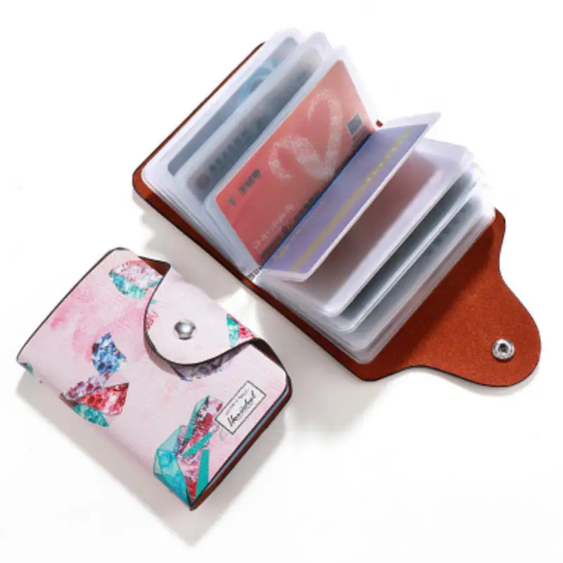 

2019 Men Women Card holders Casual 26 PVC Slots Position Unisex PU leather ID Cards holder Money Licence bag Factory Direct Sale