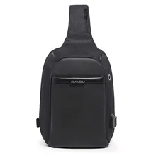 Сумки груди хип-хоп USB зарядка сумка слинг рабочих мешок для молодых людей Для мужчин груди пакет дышащий Оксфорд удобные