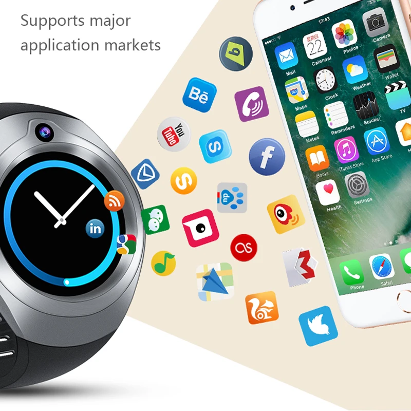 S216 Android 5.1 OS Smart Watch Heart Rate Camera Video Health Monitoring Bluetooth WiFi GPS 3G WIFI SIM WCDMA SmartWatch Phone