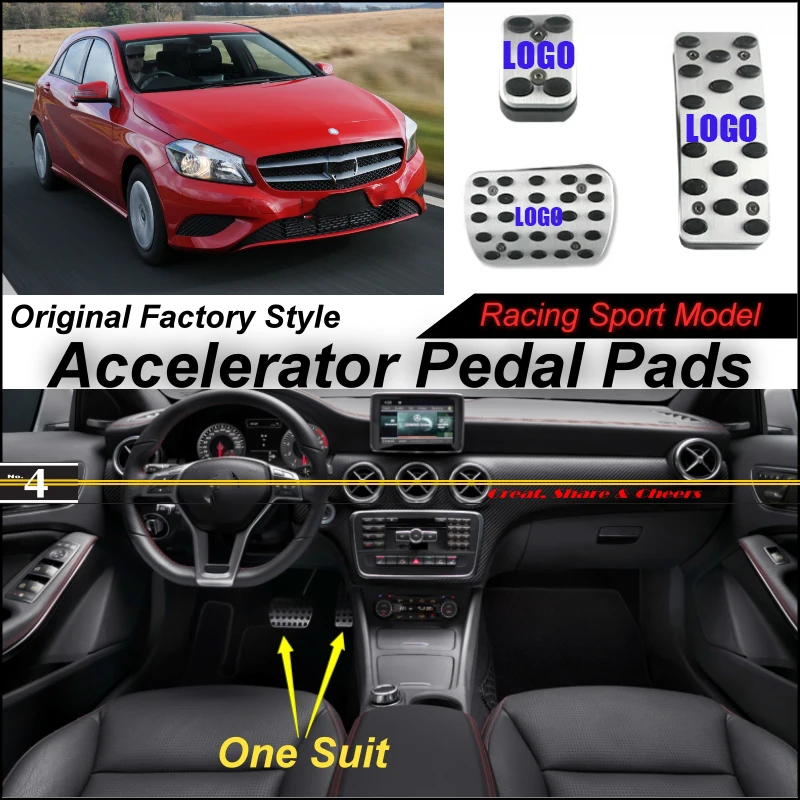 

Litanglee Car Accelerator Pedal Pad /Cover of Sport Racing Design For Mercedes Benz MB A180 A200 A250 A45 AT Foot Pedal Throttle