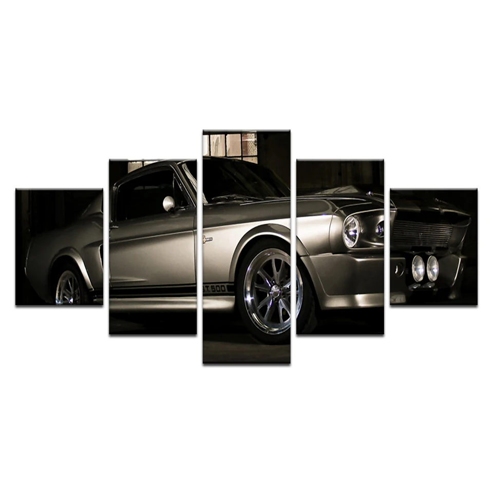 5 шт. 1967 Mustang Шелби GT500 Eleanor одежды с принтом Тачки Плакаты и печати из шелковой