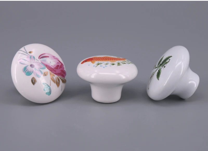 1x Pastoralism Ornate Floral/Fish Ceramic Cabinet Knobs and Handles Cupboard Door Drawer Kitchen Pull Knob Furniture Pulls