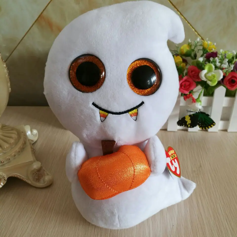 

Scream ghost with tag label TY BEANIE BOOS 1PC 25CM BIG EYES Plush Toys Stuffed animals children toy nano dolls kids toys