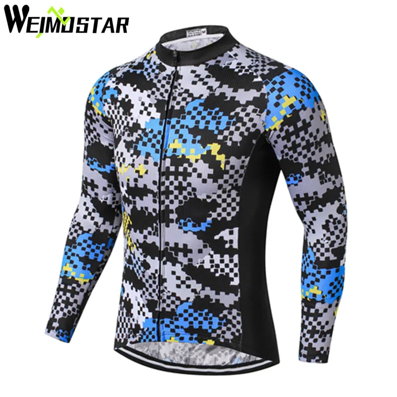 

WEIMOSTAR Team Men's Cycling Jersey Ropa Ciclismo Long Sleeve Sports Clothing Men Full Zipper Cycle Bicycle Clothes Shirts S-3XL