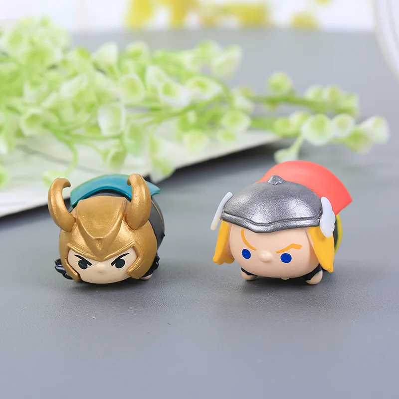 8 unids/set Tsum La Juguetes Avengers Iron man Capitán América thor duende lindo muñeca de juguete para el regalo de Chirldren buena calidad