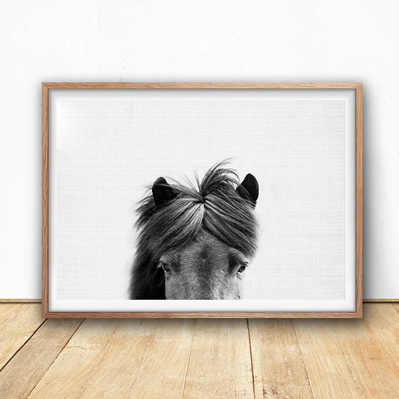 Printable Wall Art, Horse Print, Black and White Photo,