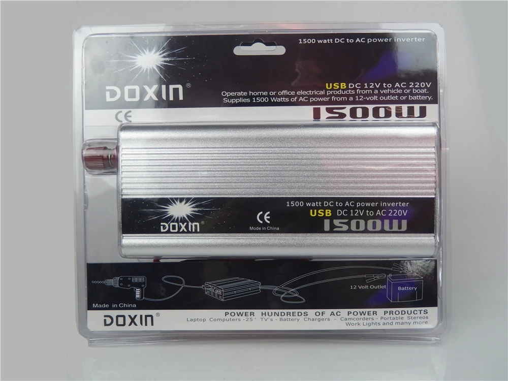 

USB 1500W DC 12V to AC 220V Portable Car Power Inverter Charger Converter Adapter
