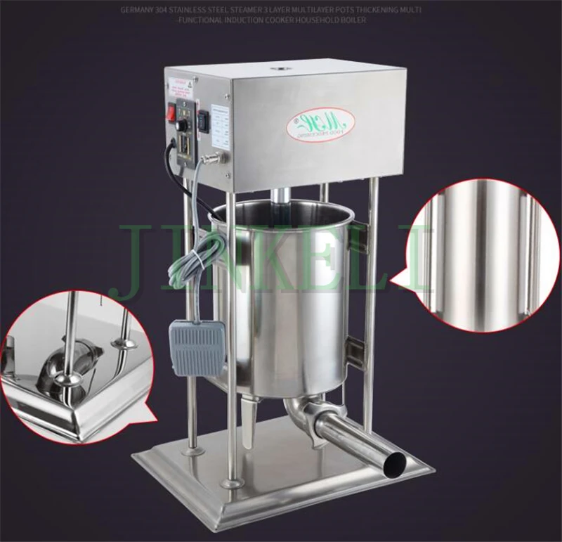 

18 automatic 10L Meat Sausage Stuffers Stainless Steel electric 110v commercial 4 tubes Sausage Filler Salami Maker Machine