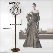 Американский Винтажный стиль торшер с кристаллами в деревенском стиле стоячая лампа с 6 огней для чтения номер в отеле Гостиная LD003