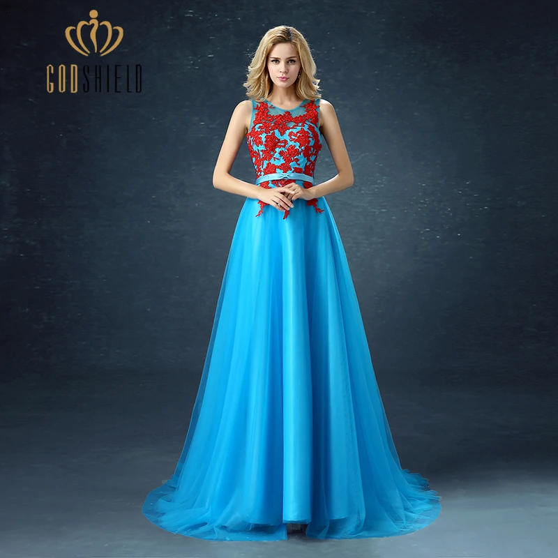Платья невесты Красные Аппликации Лонг Vestido Madrinha Этаж Длина Свадебные Партии С