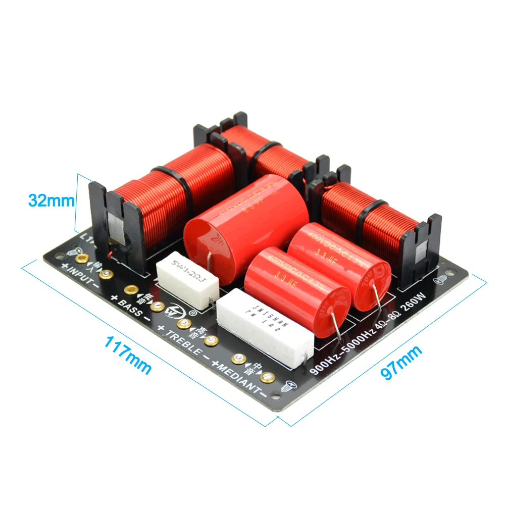 Alto-falante de Áudio Agudos + Midrange + Baixo Divisor de Freqüência Alto-falante de Cinema em Casa Filtro para 4-8 Aiyima Vias Crossover Ohm Diy 260w 3 - Image 3