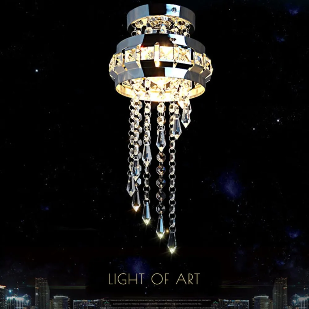 

LED Luxurious Crystal Ceiling Lamps Lamp Decor Chandelier Light Stainless Steel E27 G4 Modern lamps Bedroom Foyer AC110-240V