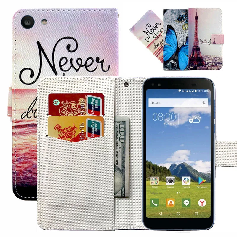

Fashion 11 Colors Cartoon Painting PU Leather Magnetic clasp Wallet Cover For Philips S395 Case