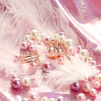 

Vogue Ornament Simulated Pearl Mermaid's Tears Multiple Specifications Mixed Ostrich Feather Photography Props Photo Accessories