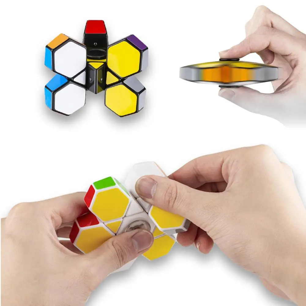 

Creative 1x3x3 Fingertip cube Fidget Spinner Gyro Brain Teaser Magic Cube Spinner Toy Anti-stress Puzzle Toys For Children Gifts