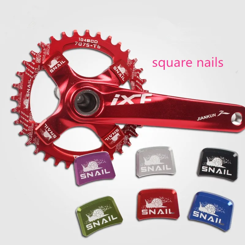 

SNAIL Mountain Bike Bicycle Square Plate Nails Disc Aluminum Alloy Colorful Block Snag Crank Screws Chainring Bolts